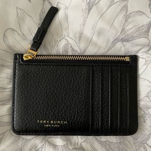 Perry Black Top Zip Card Case
